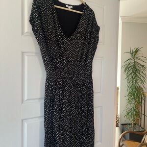 SIGNATURE Reitmans Black Dress with White Dot Trim